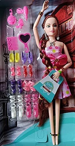 Toyporium Beautiful Dazzling Long Hair Doll Set for Kids, with Movable Joints Hand Doll for Kids, and Fashion Accessories Dolls for Kids (B09MKHX9KR) Amazon Price History, Amazon Price Tracker