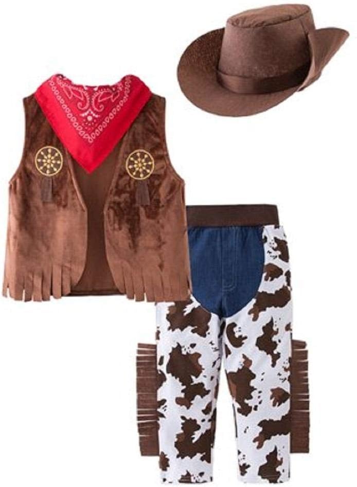 ISSVWOBilo Store Kid Boys Halloween Cowboy Costume 4pcs Set Cosplay Event Dress Up Parties Stage Performance Outfits (12-18 Months) White