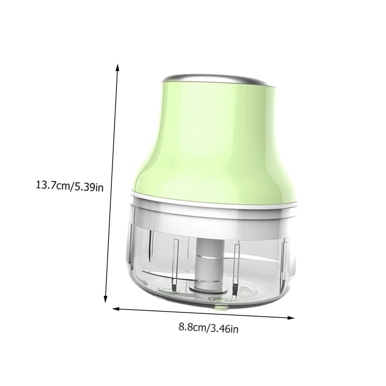 OUNONA 1PC USB Charging Mini Garlic Masher Food Processor with Blades Compact and Transparent Design Easy to Use for Crushing Garlic Fruits and Vegetables