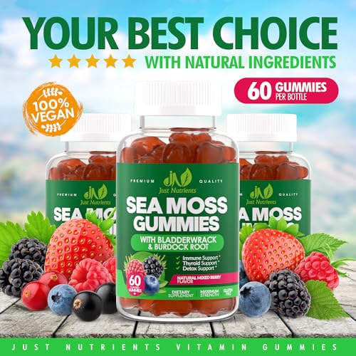 Just Nutrients Sea Moss Gummies (60 ct) – Sea moss, Bladderwrack & Burdock — view 4