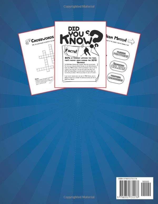 Ice Hockey Activity Book for Kids Ages 5-10: The Ultimate Hockey Activity and Coloring Book. Limitless Amount of Fun with Word Seaches, Crosswords, Mazes, Hockey Math, Interesting Facts, Quizzes, Design Challenges and Much More! 2 51yBqtLNAgL