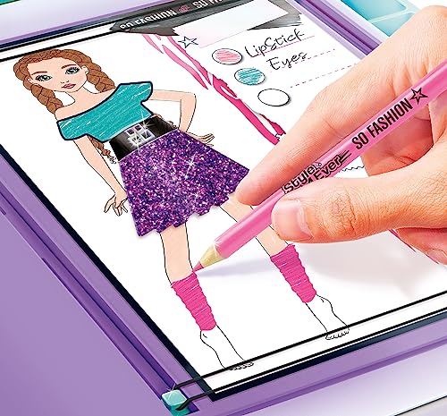 Canal Toys - Style 4 Ever - Fashion Designer Mode-Tablet - Kreatives Zeichen- und Bastelset für Kinder ab 6 Jahren - Kompletter Mode-Design-Studio Koffer mit Stoffen, Schablonen & Stickern - OFG 276