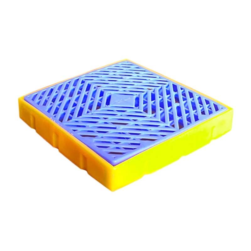 PFCDZDU Containment Spill Pallet, Stackable Polyethylene Oil Drum/Paint Bucket Tray, Industrial Garage Storage Detachable Modular Shipping Platform(Yellow-1pcs,31x31x5.5cm)