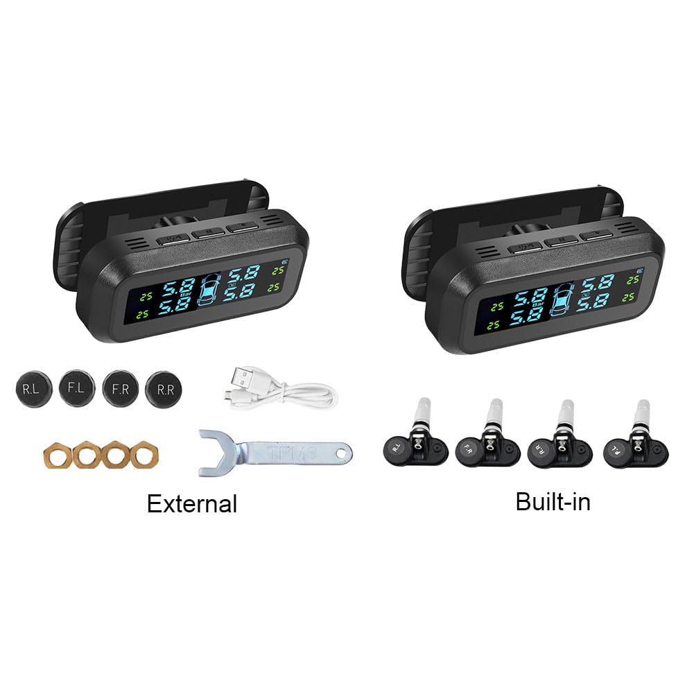 Tpms Sistema di allarme della pressione dei pneumatici for auto intelligente Sistema di monitoraggio della pressione dei pneumatici for strumenti automobilistici for accessori for veicoli Pressione Pn