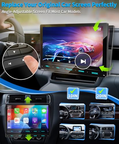 URVOLAX Android 13 Autoradio mit Bildschirm, 10.1 Zoll Wireless CarPlay Apple Android Auto Navi DAB...