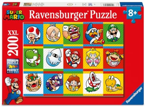 Ravensburger - Puzzle Enfant - 200 pièces XXL - Collection de Personnages Super Mario - Fille ou garçon dès 8 Ans - Puzzle de qualité supérieure - 12004347