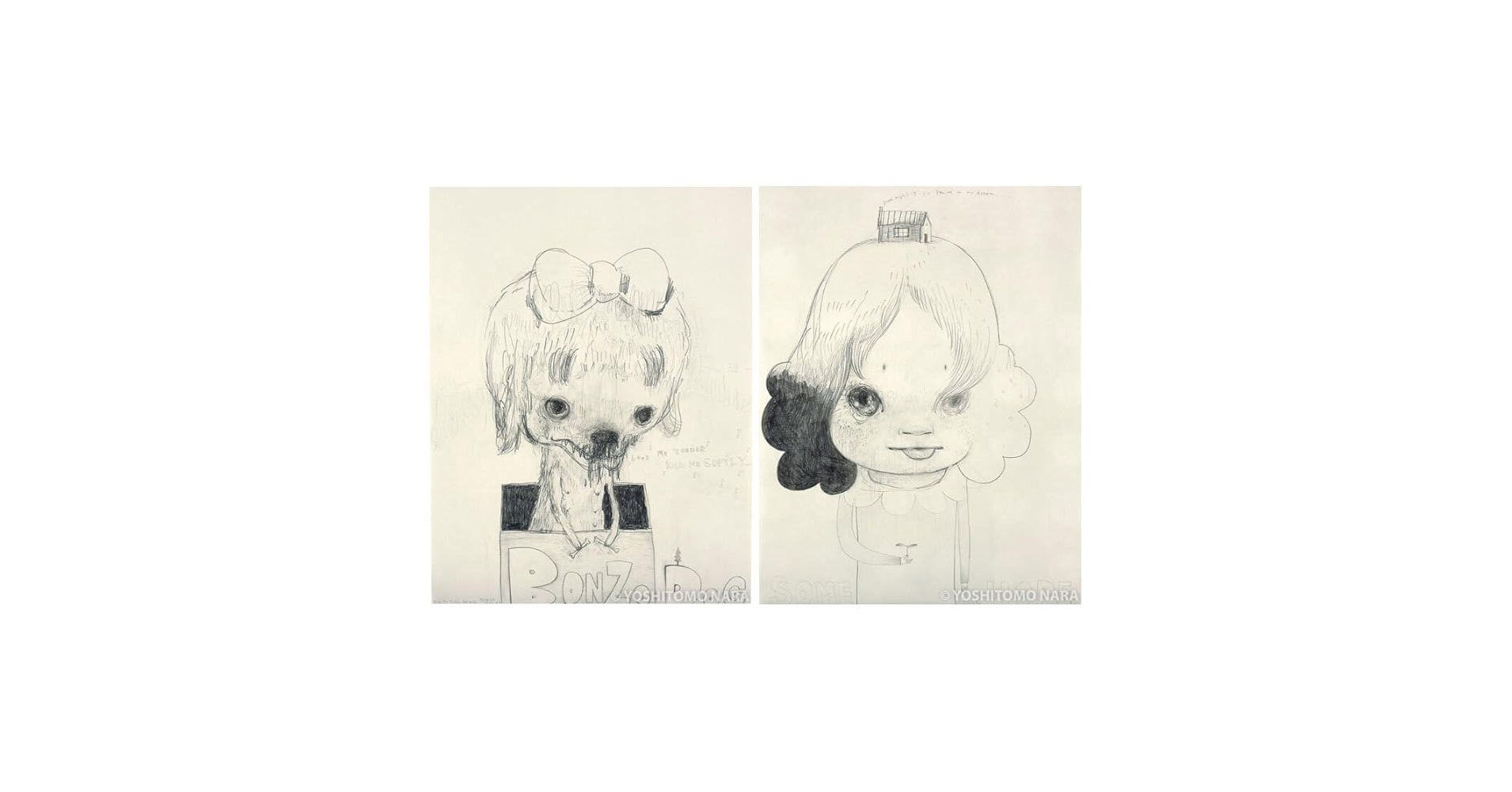 Amazon.co.jp: 奈良美智 ドローイング 2点 Untitled : おもちゃ