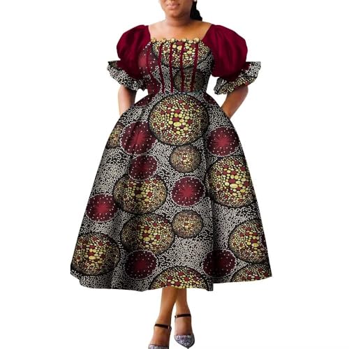 fitted lace wedding dress Amazon.com: African Dresses for Women Puff Sleeve Ankara Fashion African  Traditional Clothes for Dashiki Party Lady Evening Gowns : Clothing, Shoes  & Jewelry