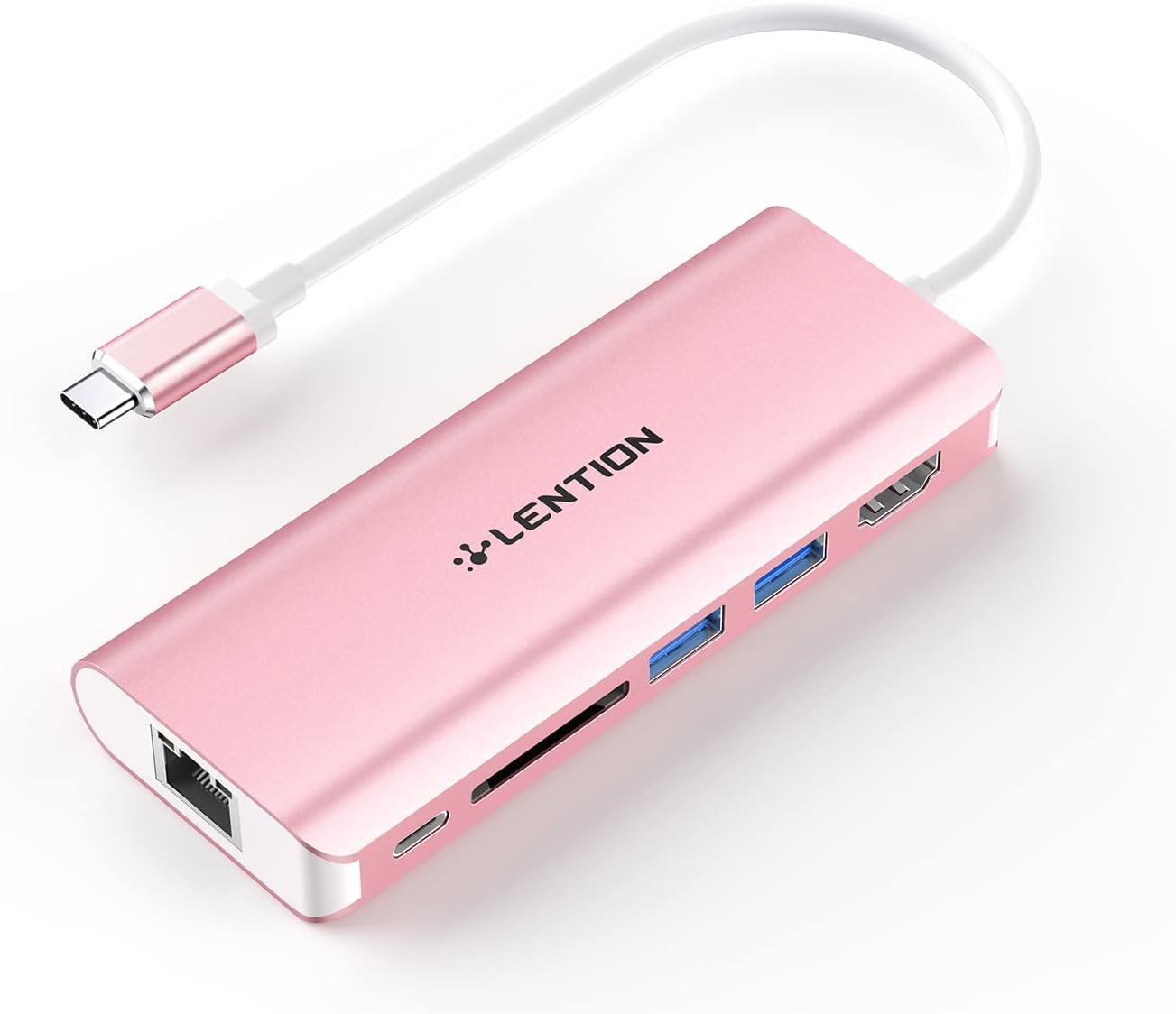 LENTION USB C Hub with 4K HDMI, SD Card Reader, 2 USB 3.0, Type C