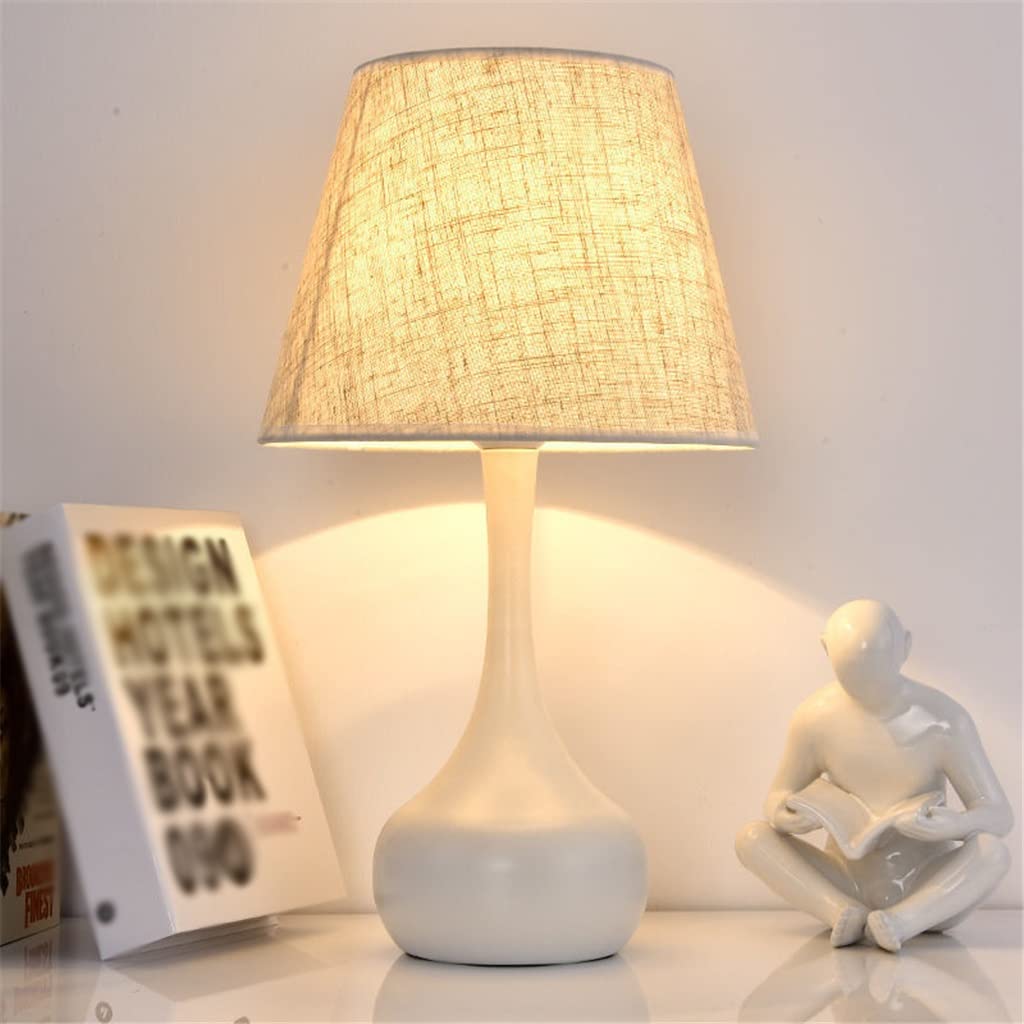 LIUNIAN Lampada Da Comodino In Piuma Bianca 37cm | Abat-jour Decorativo Con Lampadina LED 3W Calda - 3