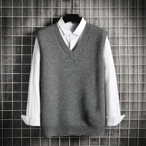 Men’S Outdoor V-Neck Sweater Vest Thick Knit Sleeveless Pullover Waistcoat3