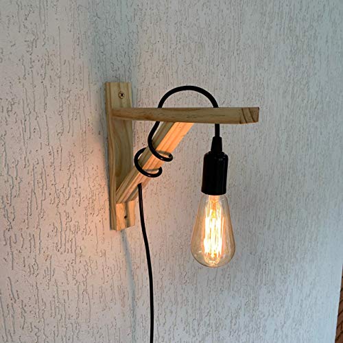 Arandela Mão Francesa Em Madeira Pinus Decorativa