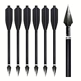JIANZD 6PCS Aluminum Mini Crossbow Bolts 6.7 Inch - 50-80LBS with Sharp Removable Metal Tips | Reusable & Durable Arrows for Target Practice, Small Game Hunting & Outdoor Fishing-Black