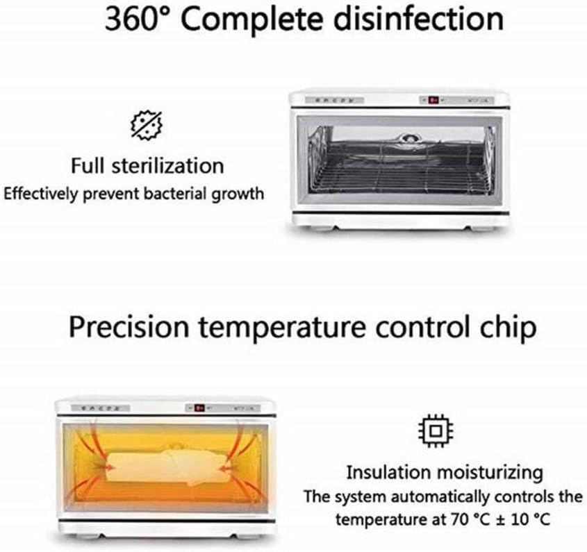 Armadietto di disinfezione 2 in 1 Scaldasalviette Caldo Sterilizzatore per Asciugamani con Luce UV 25L / 50L con Rack in Acciaio Inossidabile per Salone di Bellezza, Spa, Hotel e casa, Nero