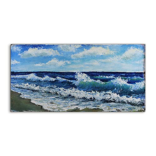Image sur verre 140x70cm de qualité premium paysage marin pour salon élégant