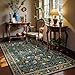 Morebes Washable 5x7 Area Rugs, Boho Floral Rugs for Living Room Non Slip, Soft Flower Birds Office Rug Low-Pile Floor Indoor Throw Carpet for Bedroom Dining Room Playroom Foyer, Navy Blue