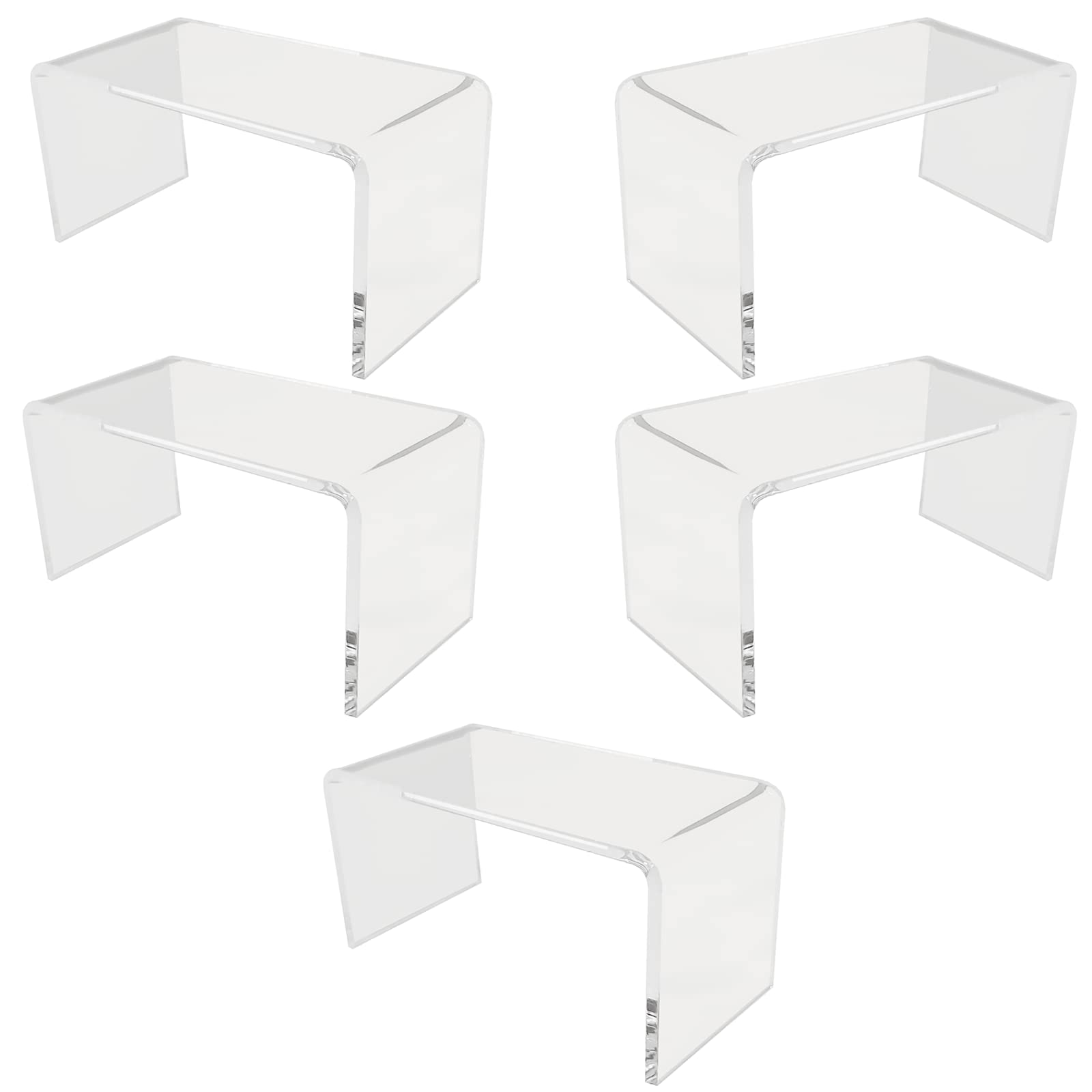 Acrylic Plinth Riser Countertop Display - Clear - For Jewellery and Crafts, Shop Display 10cm x 5cm (DS/G132) (5)