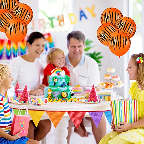 Sumind 40 Pieces Tiger Balloons Tiger Print Stripes Balloons Jungle Animal Balloons Animal Theme Party Safari Balloons For Zoo Party Supplies Jungle Birthday Party Decoration thumb #5
