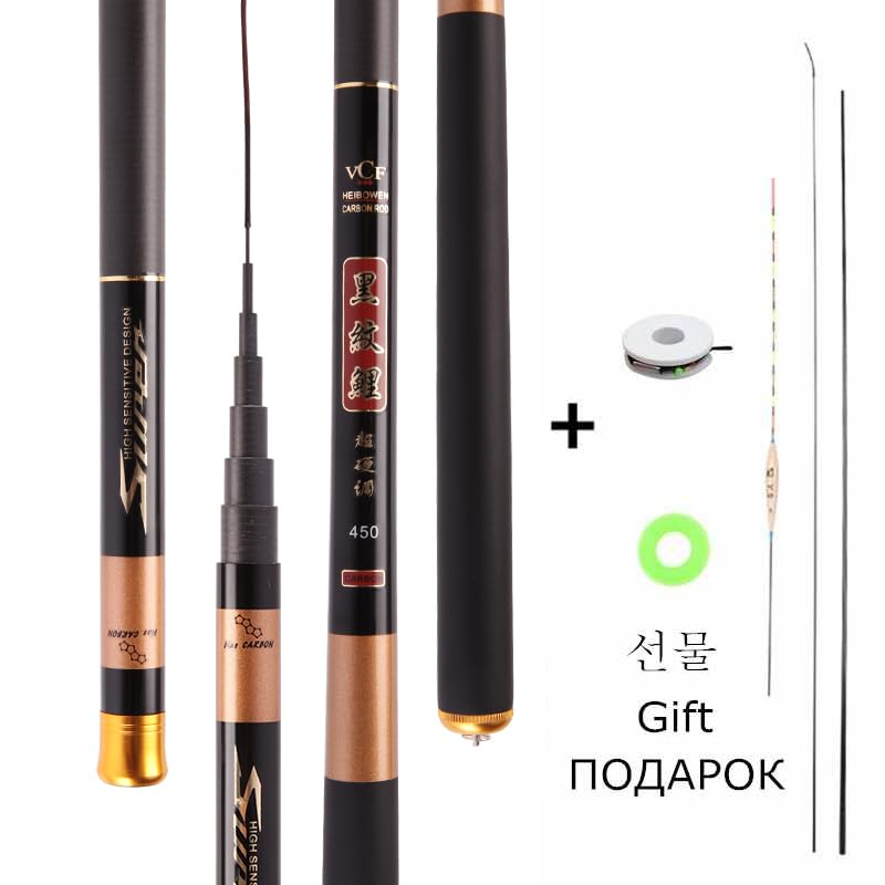 CañAs De Pescar Codas de Pesca Pole telescópico Carpa de Carpa de Fibra de Carbono Ultraligero 3M4M5M6M7M Surperhard en Blanco portátil CañA De Pescar(6.3 m)