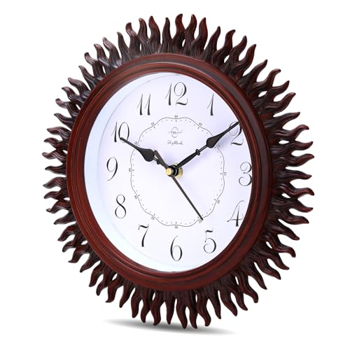 Image of Sehaz Artworks Wall Clock for Living Room Stylish | Wall Watch for Living Room | Wall Clock for Hall | Clock for Home - Silver 24x24 cm
