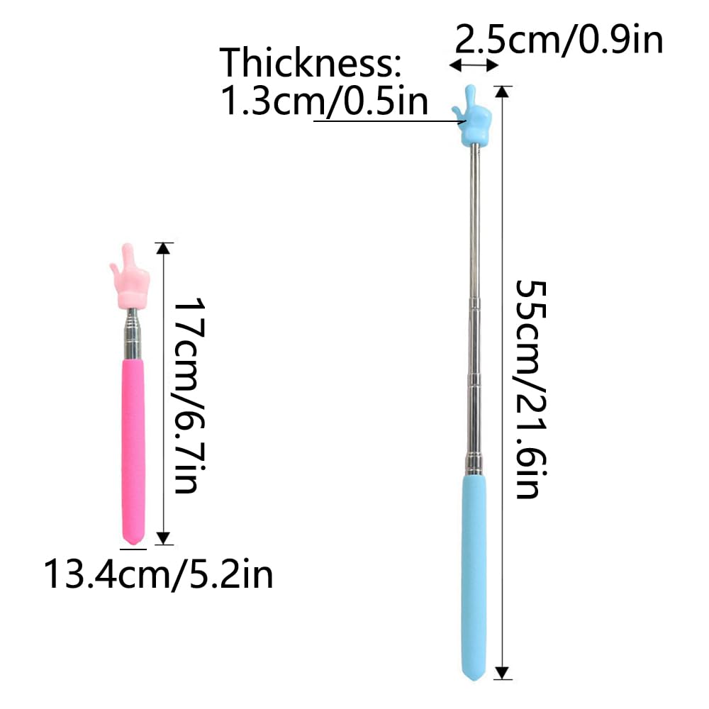 POFET 4PCS Mini Leraar Pointer Finger Pointer Stick Intrekbare onderwijsstok voor basisschool kleuterleidster