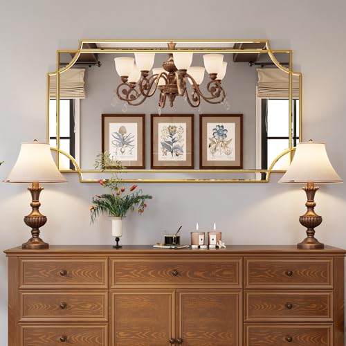 Kelly Miller 28"x50" Large Gold Mirror for Wall, Modern Elegant Decorative Mirror Rectangular Vanity Mirror Beveled for Bathroom Living Room Bedroom Farmhouse Fireplace Entryway Hallway - Image 3