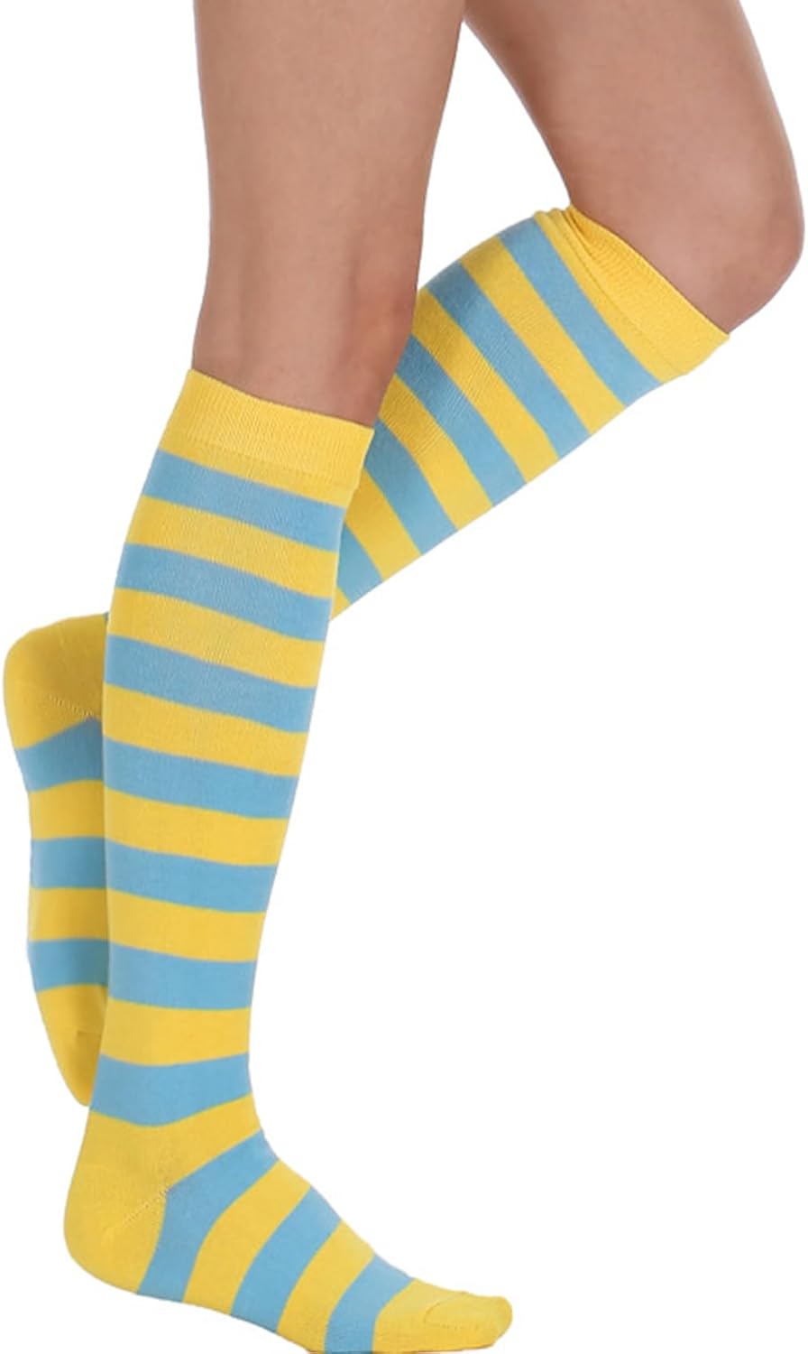 Striped Knee High Socks for Women Outdoor Sport Athletic Stripe Casual Tube Socks