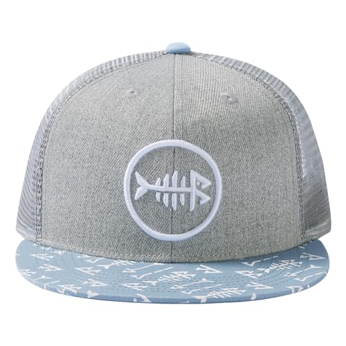 Image of BASSDASH Flat Brim Trucker Cap Adjustable Snapback Hat Mesh Back for Men Women