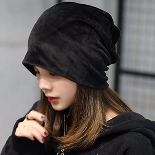 Gorro de terciopelo Lady Girl Slouchy unisex negro miniatura 5