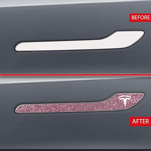 Miniatura 3 de IPG Compatible para Modelo 3  Modelo Y Kit de calcomanías adhesivas para manija de puerta (Set de 4) con logo de Tesla Personaliza tu Tesla (Brillo
