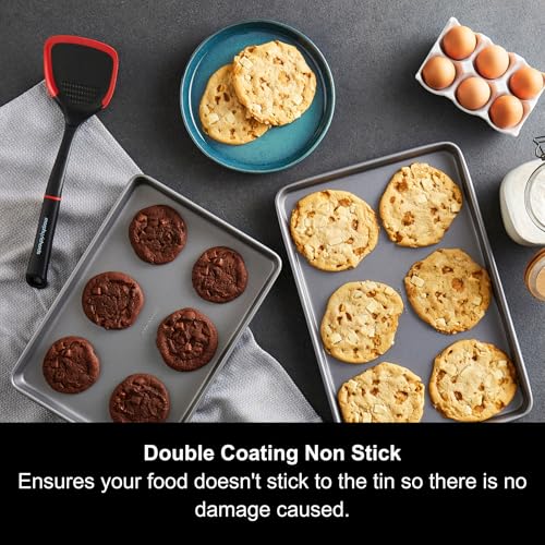 Morphy Richards Oven Tray Set, 13"x9" – Heavy Duty Carbon Steel | Non-Stick Coating | Oven, Dishwasher & Freezer Safe | Ideal for Baking, Roasting & Grilling | 849004 - Image 3
