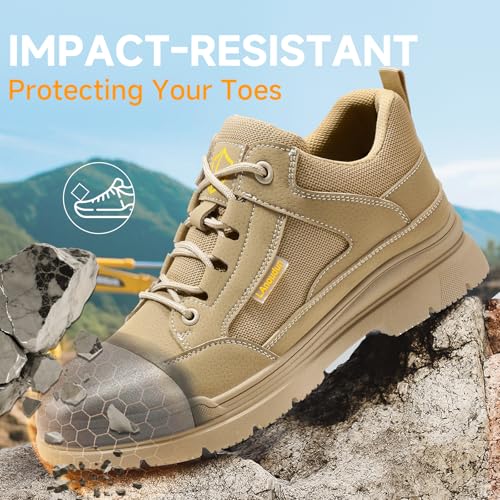 Image of Steel Toe Shoes for Men Lightweight Puncture Resistant Safety Footwear Work Shoes Men Safety Work Shoe Comfortable for Construction Warehouse Jobs