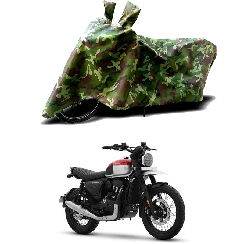 Image of 100% Water Resistant Full Bike Scooty Two Wheeler Body Cover Compatible for Yezdi Scrambler /UV-Rays /Heat Protection /Birds Dropping /Scratchproof /Dust Proof /Waterproof /All Varients[Green MJ]