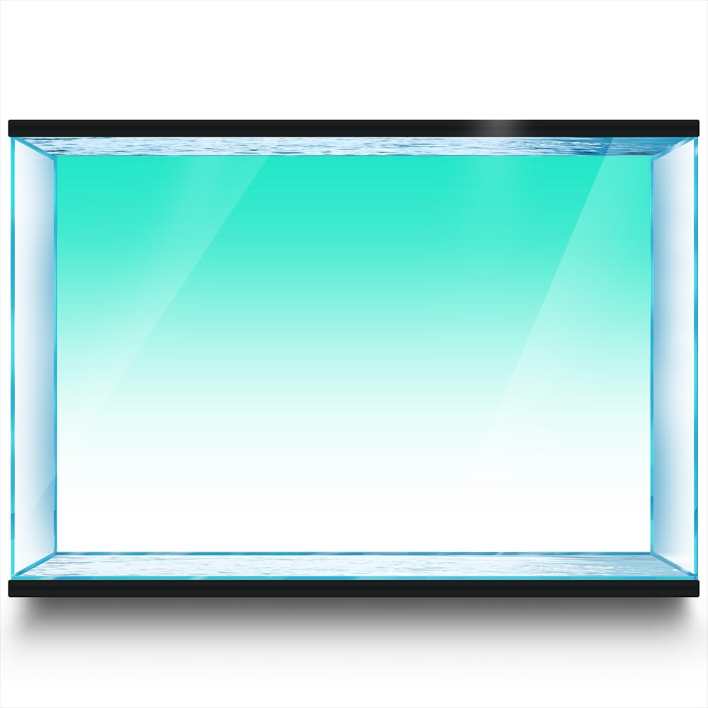 LYYAB Cyan White ​Gradient Aquarium Background Stickers - Fish Tank Reptile Terrarium Decor 160 x 40 cm / (63x15.6 inches)