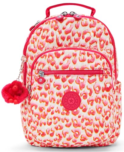 Kipling Mochila feminina Seoul Small PRT, durável, alças acolchoadas com manga para tablet, Chita latina, 10.5''L x 13.75''H x 6.75''D, Kipling Mochila feminina Seoul pequena para tablet, durável,