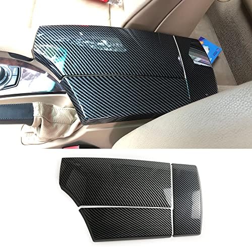 CHUANGHUI for BMW 5 Series E60 E61 2004-2010 Carbon Fiber Color Car Interior Center Armrest Box Cover Console Box Storage Box Trim Covers 525i 528i 530i 535i 550i