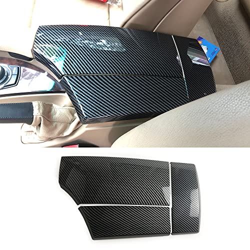 Chuanghui For Bmw 5 Series E60 E61 2004-2010 Carbon Fiber Color Car Interior Center Armrest Box Cover Console Box Storage Box Trim Covers 525I 528I 530I 535I 550I #TOP3