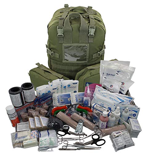 Luminary Stomp Medical Backpack Fully Stocked First Aid Trauma Kit Special Operations Pack Medical Bug Out Bag for EMS/EMT First Responders Preppers (Olive Drab)
