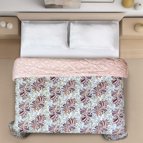 Image of Signature Reversible Super Soft Double Bed Comforter /Quilt Set 350GSM 88x90 inches, and Fitted Elastic Bed Sheet with Pillow Covers (Trendsetter, Comforter Only)