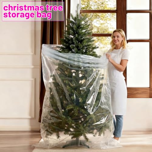 Image of 6 Pcs 98.4 x 59 Inches Clear Large Balloon Bags for Transport | Christmas Tree Disposal and Storage Bag, Balloon Drop Bag, Giant Carrying Storage Bags for Wedding Birthday Party Supplies