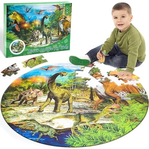 HappyGoLucky Dinosaur Floor Puzzle for Kids Cover