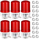 Grinsvalley 6 Pack Industrial LED Rotating Strobe 110v Warning Light Red Strobe Emergency Flashing Signal Silent Visual Siren Light for Factory, Warehouse, Worksite, Workshop