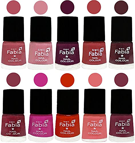 Image of ALL IN ONE (PACK OF 10), Long Lasting Glossy Nail Polish, 6 ml Each, All Vibrant Colours,02185
