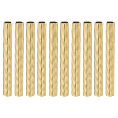 Niple de tubo para lámpara de latón 1/8IP, adaptador roscado de 80mm y conector de tubo hueco