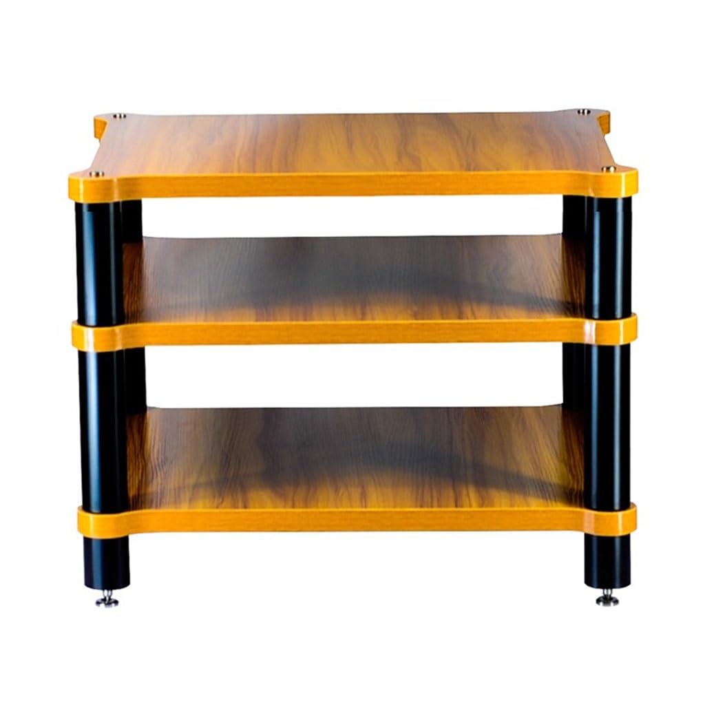Étagère HiFi 4 niveaux marron meuble tour de rangement audio et platine vinyle 60x48cm