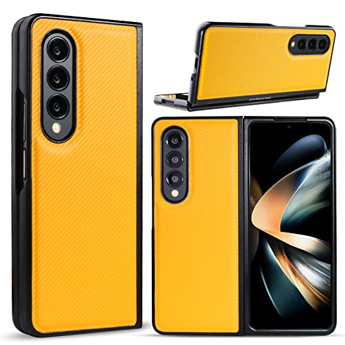 AKABEILA Case for Samsung Galaxy Z Fold 4 5G, Premium PU Leather Case Soft Slim Non-Slip Carbon Fiber Phone Case Folding Cover for Galaxy Z Fold4 5G 7.6