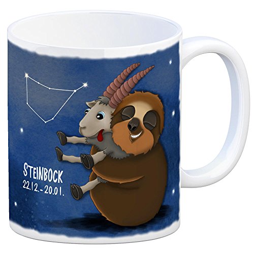 trendaffe - Kaffeebecher mit Faultier Sternzeichen Steinbock Motiv