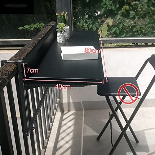 Table de bar de balcon extérieure pour garde-corps réglable et pliable - 3