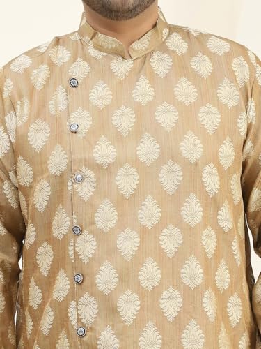 Image of SOJANYA Plus(Since 1958) Men's Pure Cotton Kurta with White Embroidery