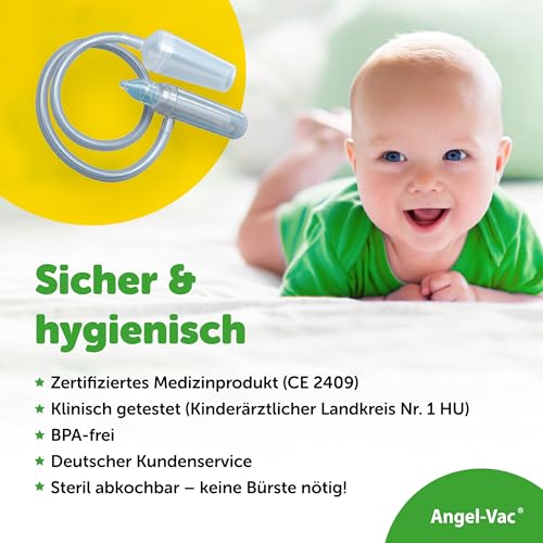 Angel-Vac® Nasensauger Baby [für Standard-Staubsauger] - Baby Nasenreiniger mit weichem Saugkopf für Kinder ab 0 Jahre - [klinisch getestet] - der Original Nasensauger für Staubsauger seit 30 Jahren 3